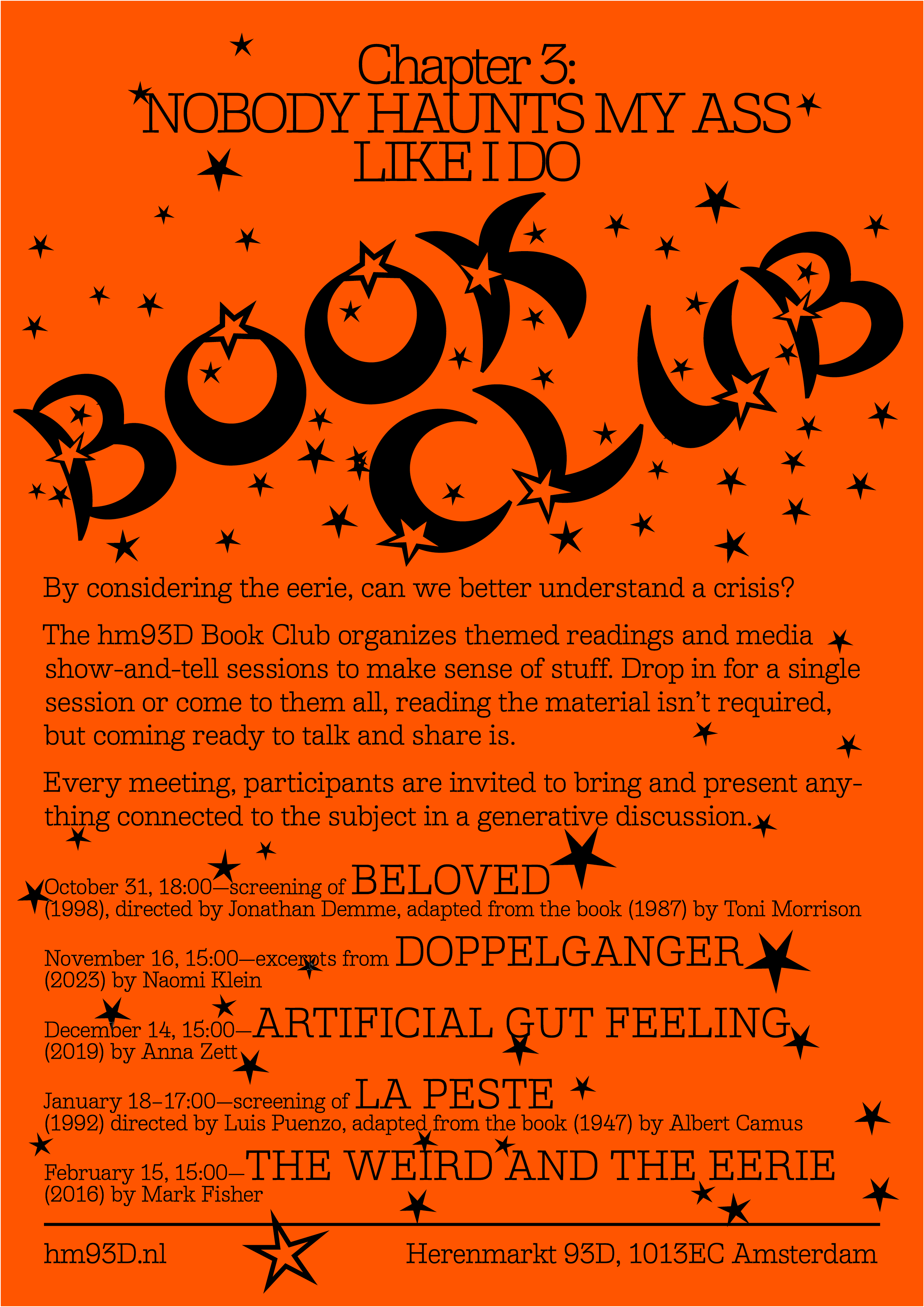 a flyer for a book club